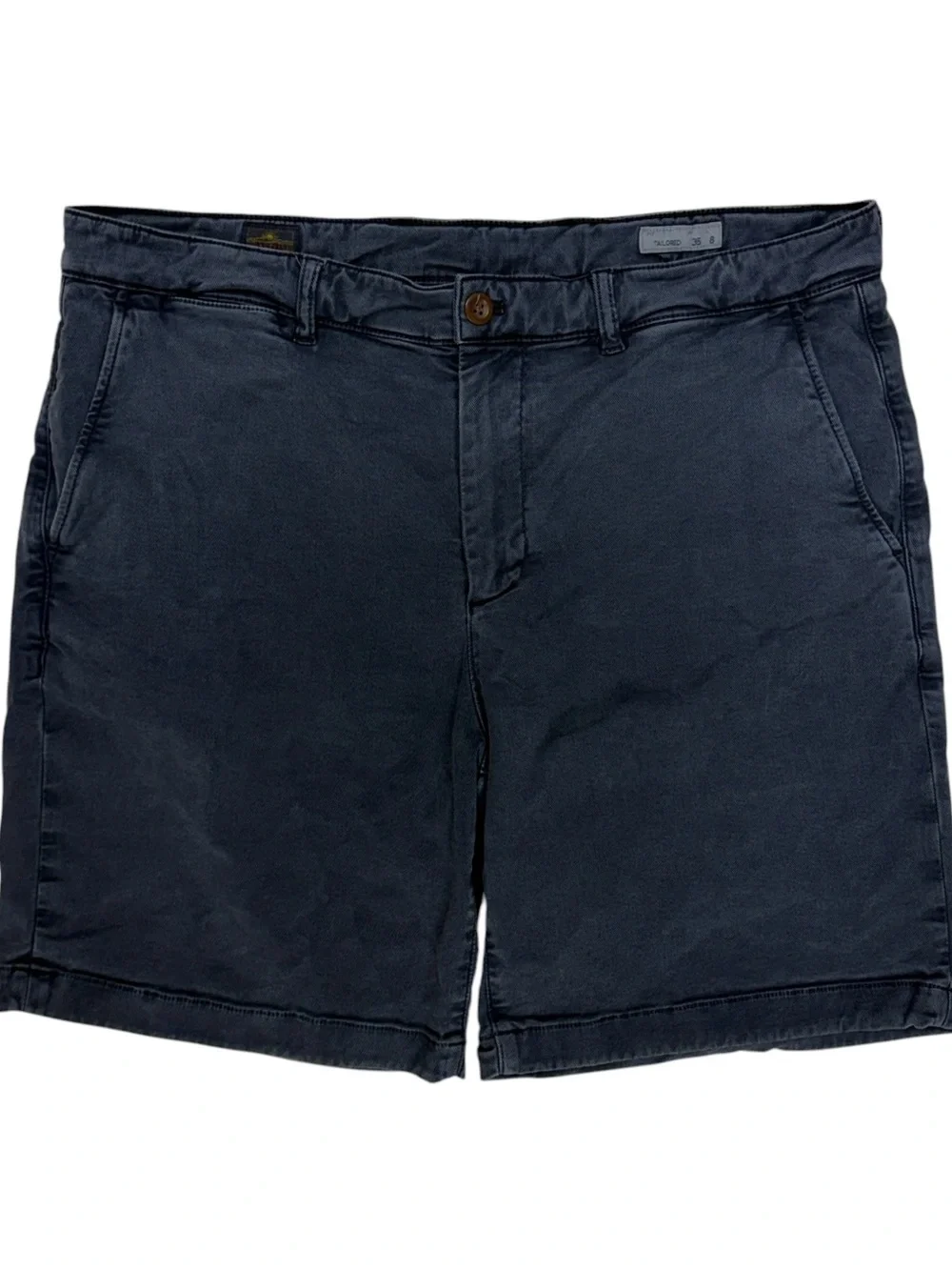 Faherty Shorts Mens 35 Blue Nights Coastline Chino Stretch Terry Casual Khaki 8”